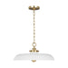Visual Comfort Studio CP1231MWTBBS Wellfleet One Light Pendant, Matte White and Burnished Brass Main Image.jpg