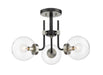 Z-Lite 477-3SF-MB-BN Parsons Three Light Semi Flush Mount, Matte Black / Brushed Nickel Main Image.jpg