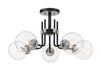 Z-Lite 477-5SF-MB-BN Parsons Five Light Semi Flush Mount, Matte Black / Brushed Nickel Main Image.jpg