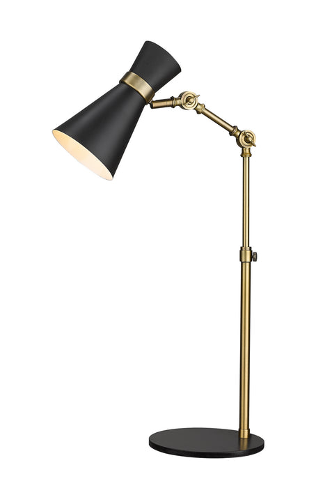 Z-Lite 728TL-MB-HBR Soriano One Light Table Lamp, Matte Black / Heritage Brass Main Image.jpg