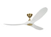 Visual Comfort Fan 3MAVR60RZWBBS Maverick 60" Ceiling Fan, Burnished Brass and White Main Image.jpg