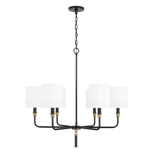 Capital Lighting 441961YA-702 Beckham Six Light Chandelier, Glossy Black and Aged Brass Main Image.jpg