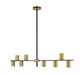 Z-Lite 814-8L-MB-OBR Calumet Eight Light Island Pendant, Matte Black / Olde Brass Main Image.jpg