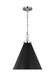 Visual Comfort Studio CP1271MBKPN Wellfleet One Light Pendant, Midnight Black and Polished Nickel Main Image.jpg