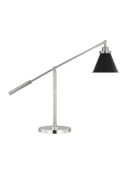 Visual Comfort Studio CT1091MBKPN1 Wellfleet One Light Desk Lamp, Midnight Black and Polished Nickel Main Image.jpg