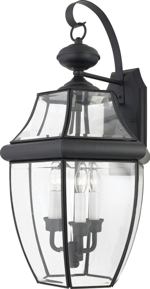 Quoizel NY8318K Newbury Three Light Outdoor Wall Lantern, Mystic Black Main Image.jpg