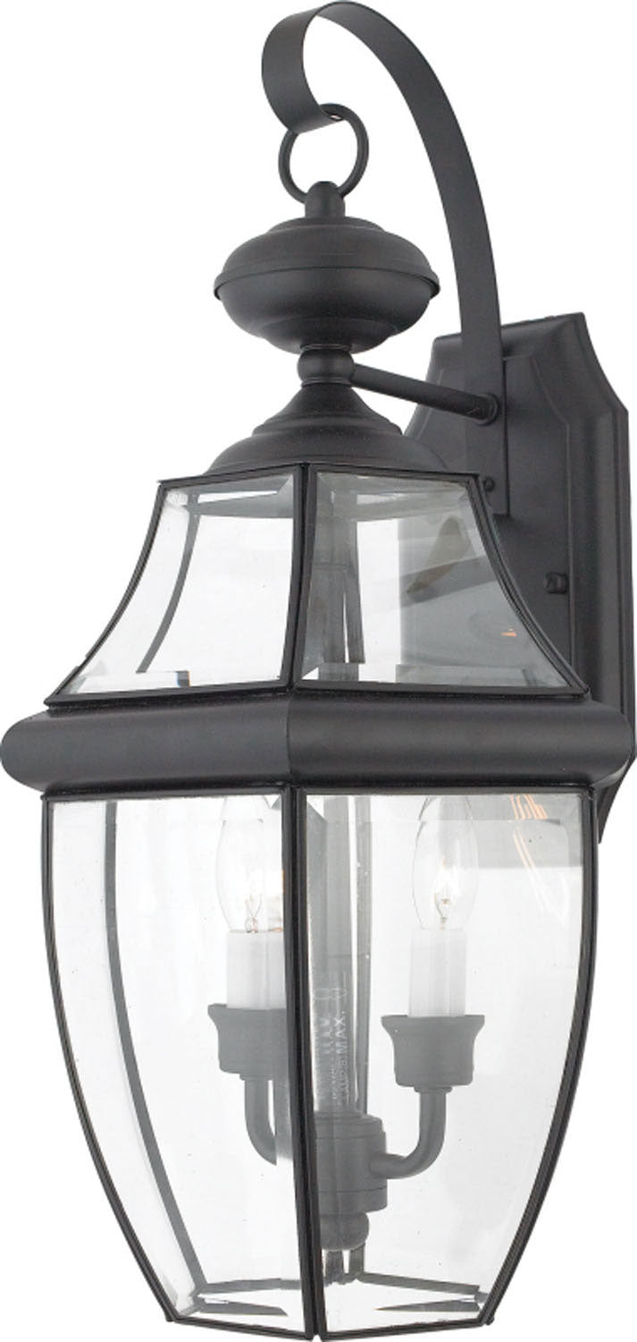 Quoizel NY8317K Newbury Two Light Outdoor Wall Lantern, Mystic Black Main Image.jpg