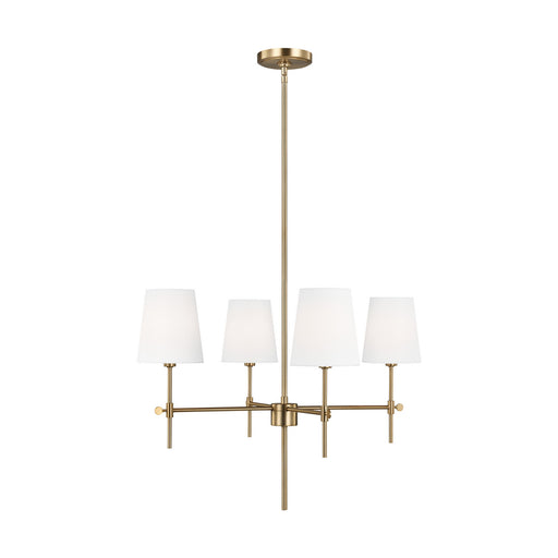 Visual Comfort Studio 3187204-848 Baker Four Light Chandelier, Satin Brass Main Image.jpg