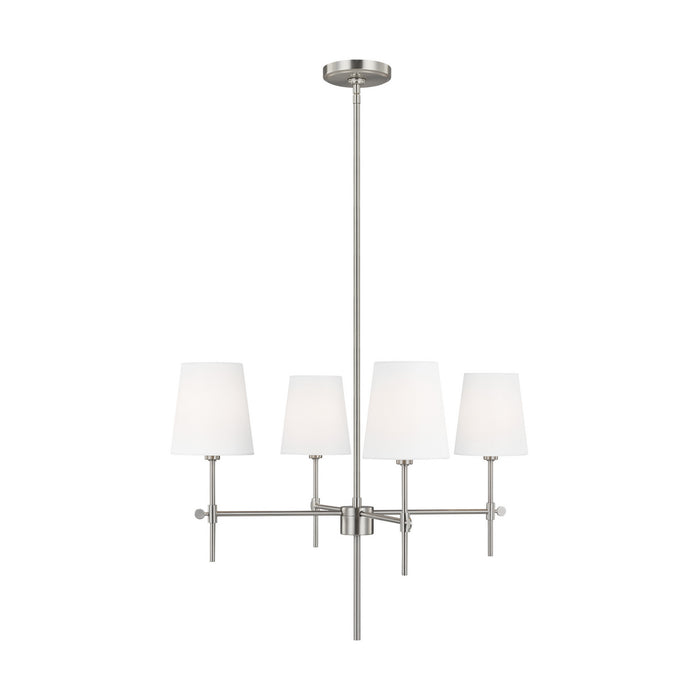 Visual Comfort Studio 3187204-962 Baker Four Light Chandelier, Brushed Nickel Main Image.jpg