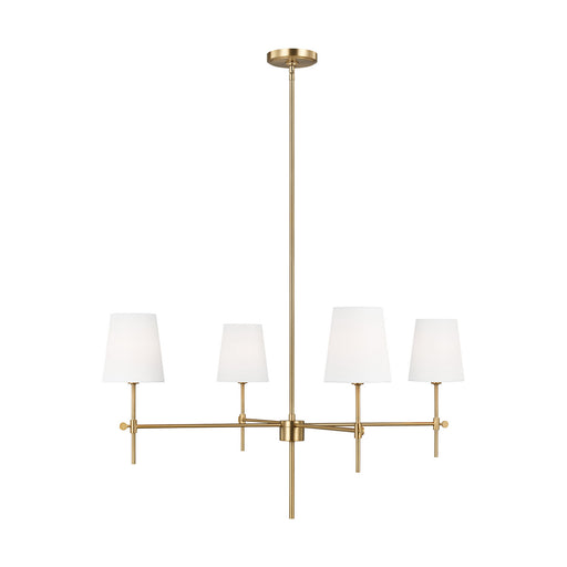 Visual Comfort Studio 3287204EN-848 Baker Four Light Chandelier, Satin Brass Main Image.jpg