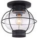 Quoizel COR1311K Cooper One Light Flush Mount, Mystic Black Main Image.jpg
