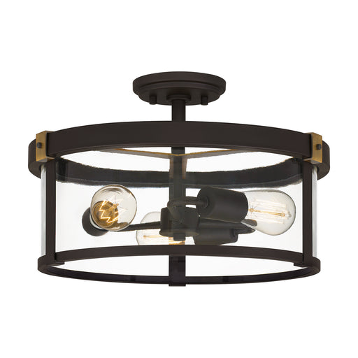 Quoizel LSB1716OZ Lisbon Three Light Semi Flush Mount, Old Bronze Main Image.jpg