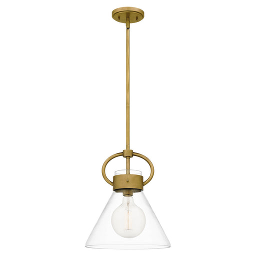 Quoizel WBS1512WS Webster One Light Mini Pendant, Weathered Brass Main Image.jpg
