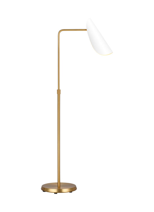 Visual Comfort Studio AET1001BBSMWT1 Tresa One Light Floor Lamp, Matte White and Burnished Brass Main Image.jpg
