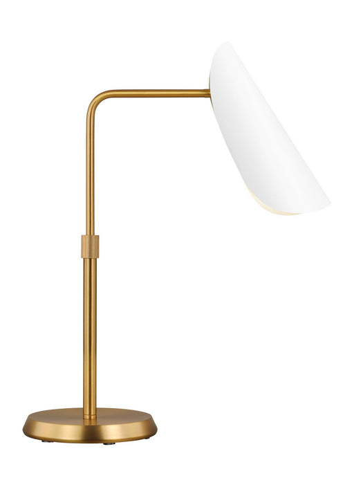 Visual Comfort Studio AET1011BBSMWT1 Tresa One Light Table Lamp, Matte White and Burnished Brass Main Image.jpg