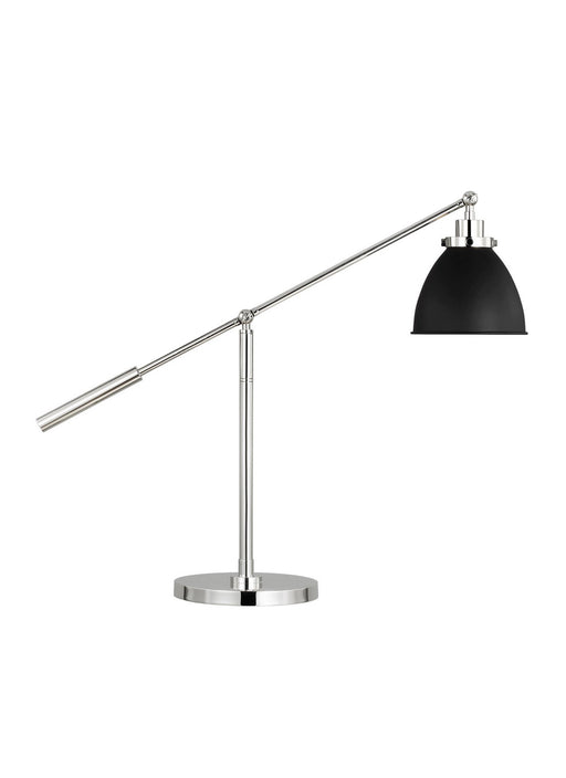 Visual Comfort Studio CT1101MBKPN1 Wellfleet One Light Desk Lamp, Midnight Black and Polished Nickel Main Image.jpg