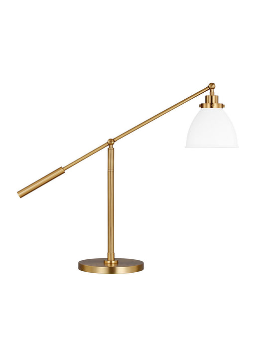 Visual Comfort Studio CT1101MWTBBS1 Wellfleet One Light Desk Lamp, Matte White and Burnished Brass Main Image.jpg
