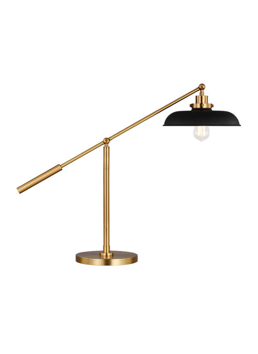 Visual Comfort Studio CT1111MBKBBS1 Wellfleet One Light Desk Lamp, Midnight Black and Burnished Brass Main Image.jpg