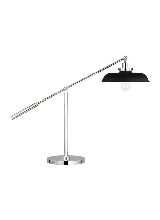 Visual Comfort Studio CT1111MBKPN1 Wellfleet One Light Desk Lamp, Midnight Black and Polished Nickel Main Image.jpg