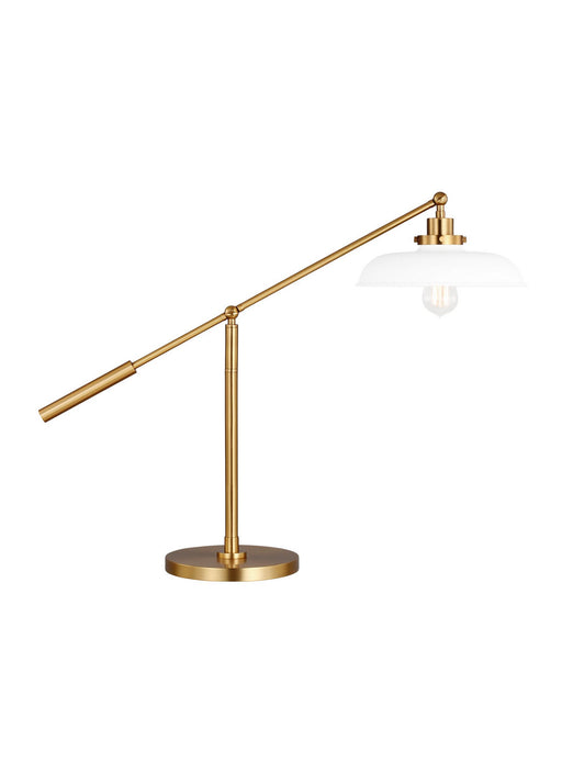 Visual Comfort Studio CT1111MWTBBS1 Wellfleet One Light Desk Lamp, Matte White and Burnished Brass Main Image.jpg