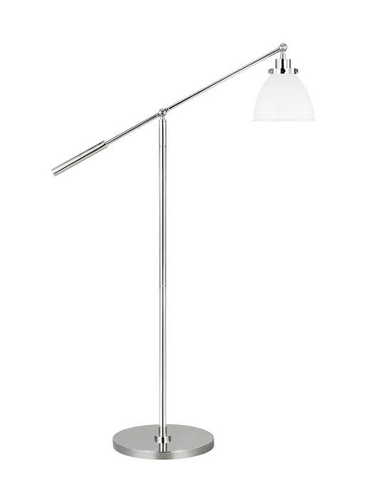 Visual Comfort Studio CT1131MWTPN1 Wellfleet One Light Floor Lamp, Matte White and Polished Nickel Main Image.jpg