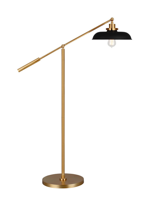 Visual Comfort Studio CT1141MBKBBS1 Wellfleet One Light Floor Lamp, Midnight Black and Burnished Brass Main Image.jpg