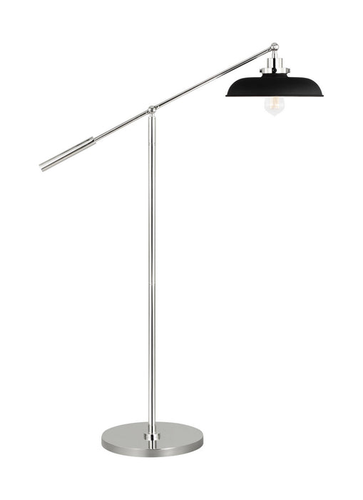 Visual Comfort Studio CT1141MBKPN1 Wellfleet One Light Floor Lamp, Midnight Black and Polished Nickel Main Image.jpg