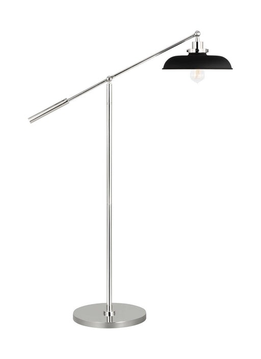 Visual Comfort Studio CT1141MBKPN1 Wellfleet One Light Floor Lamp, Midnight Black and Polished Nickel Main Image.jpg