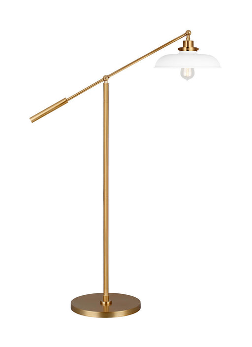 Visual Comfort Studio CT1141MWTBBS1 Wellfleet One Light Floor Lamp, Matte White and Burnished Brass Main Image.jpg