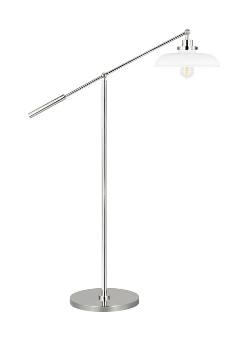 Visual Comfort Studio CT1141MWTPN1 Wellfleet One Light Floor Lamp, Matte White and Polished Nickel Main Image.jpg