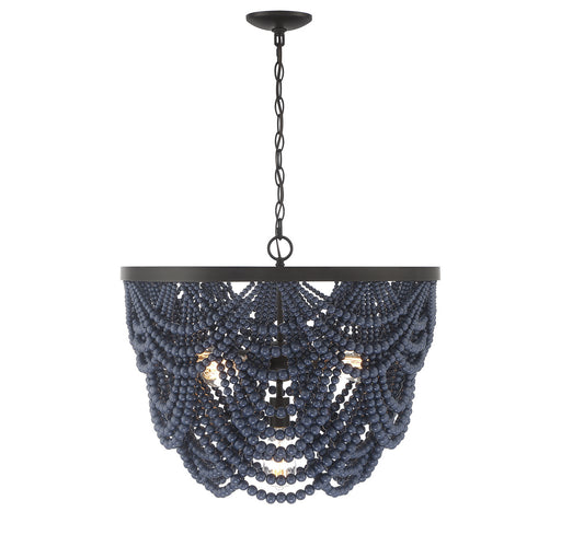 Shoppers Lighting SH100101NBLORB Ellie Five Light Chandelier, Navy Blue with Oil Rubbed Bronze Main Image.jpg
