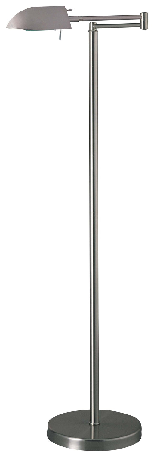George Kovacs P4354-603 Wah-Hoo One Light Swing Arm Floor Lamp, Matte Brushed Nickel Main Image.jpg