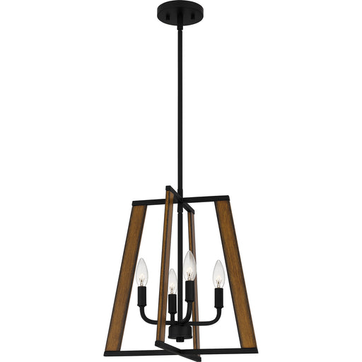Quoizel MAL2816MBK Mayline Four Light Pendant, Matte Black Main Image.jpg