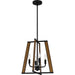 Quoizel MAL2816MBK Mayline Four Light Pendant, Matte Black Main Image.jpg