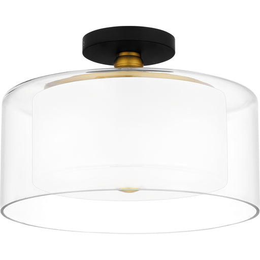 Quoizel ROW1714MBK Rowland Two Light Semi Flush Mount, Matte Black Main Image.jpg