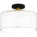 Quoizel ROW1714MBK Rowland Two Light Semi Flush Mount, Matte Black Main Image.jpg