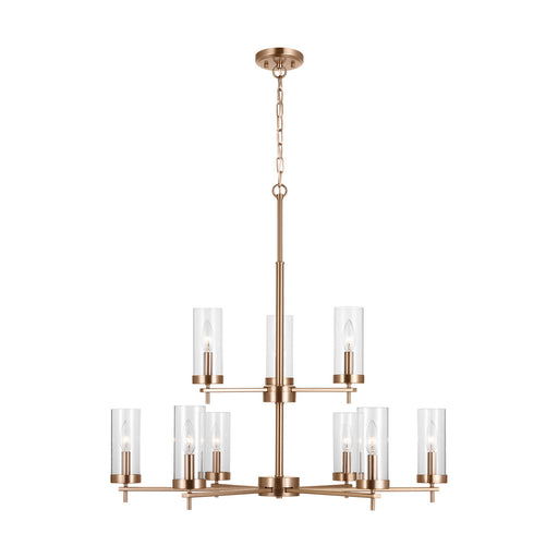 Visual Comfort Studio 3190309EN-848 Zire Nine Light Chandelier, Satin Brass Main Image.jpg