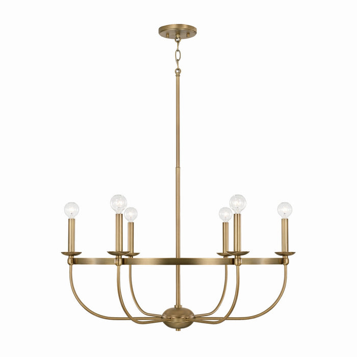 Capital Lighting 425161AD Rylann Six Light Chandelier, Aged Brass Main Image.jpg