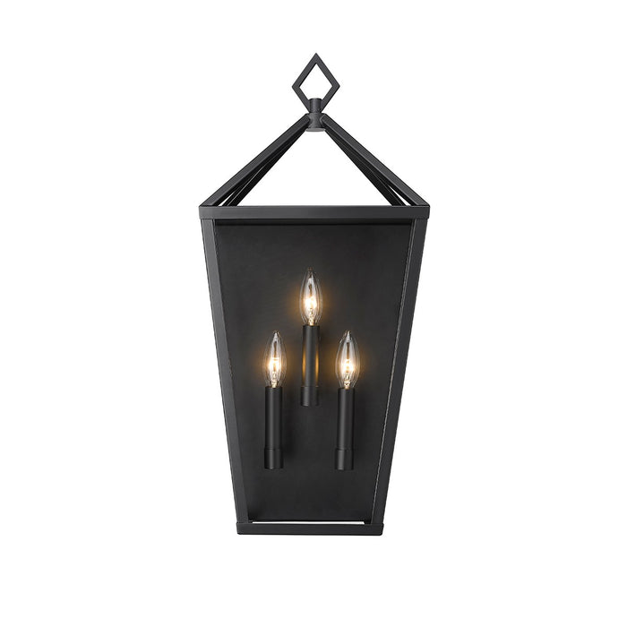 Millennium 2533-PBK Arnold Three Light Outdoor Wall Sconce, Powder Coat Black Main Image.jpg
