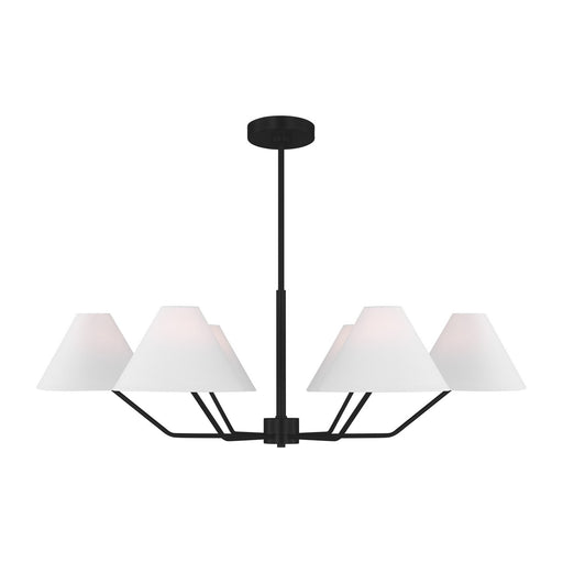 Visual Comfort Studio DJC1016MBK Burke Six Light Chandelier, Midnight Black Main Image.jpg