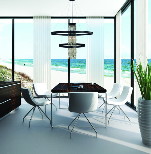 Framburg 5738 MBLACK Iris Five Light Foyer Chandelier, Matte Black Alternate Image.jpg
