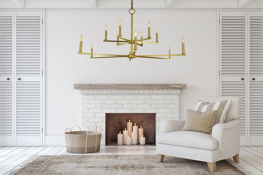 Framburg 5762 BR Evelyn 12 Light Foyer Chandelier, Brushed Brass Alternate Image.jpg