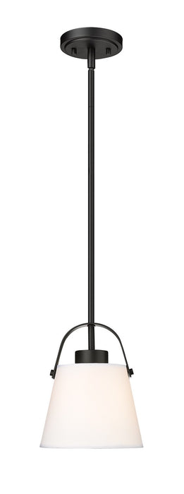 Z-Lite 743P8-MB Z-Studio Linen Pendant One Light Pendant, Matte Black Main Image.jpg