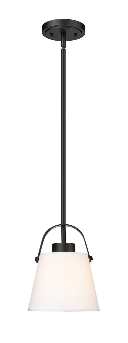 Z-Lite 743P8-MB Z-Studio Linen Pendant One Light Pendant, Matte Black Main Image.jpg