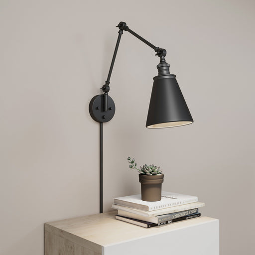 Millennium 10001-MB Evonne One Light Swing Arm Wall Sconce, Matte Black Main Image.jpg