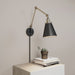 Millennium 10001-MB/VB Evonne One Light Swing Arm Wall Sconce, Matte Black/Vintage Brass Main Image.jpg