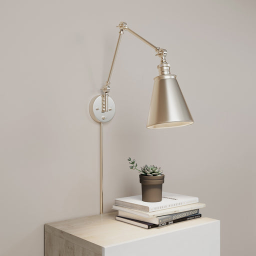 Millennium 10001-MG Evonne One Light Swing Arm Wall Sconce, Modern Gold Main Image.jpg
