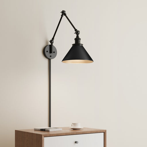 Millennium 11001-MB Edward One Light Swing Arm Wall Sconce, Matte Black Main Image.jpg