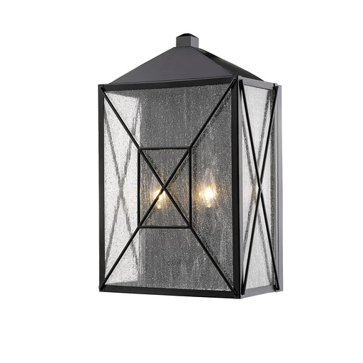 Millennium 2642-PBK Caswell Two Light Outdoor Wall Sconce, Powder Coated Black Main Image.jpg