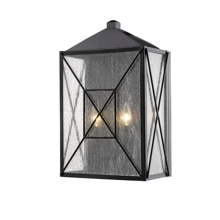 Millennium 2642-PBK Caswell Two Light Outdoor Wall Sconce, Powder Coated Black Main Image.jpg